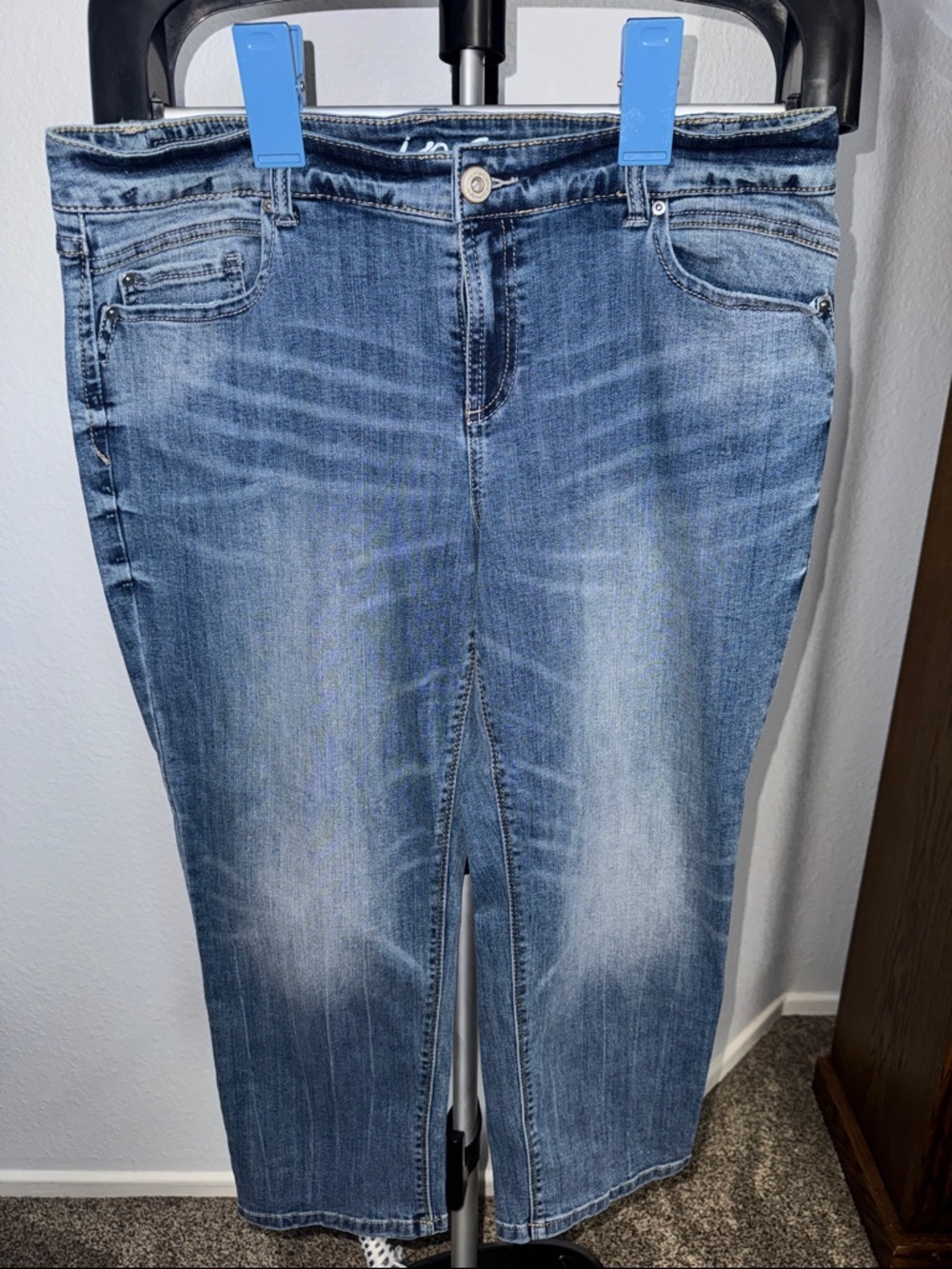 INC International Concepts Light Blue Straight-Leg Jeans Skirt